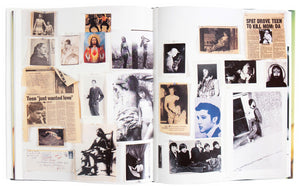 Interior view of Larry Clark's "The Perfect Childhood", with two-page spread collage. 