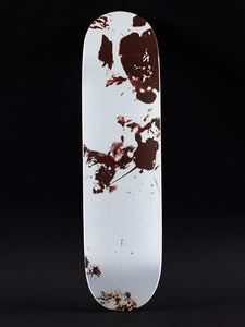 Image of one of three silkscreen-printed skateboard decks by Christopher Wool.