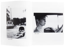 Load image into Gallery viewer, Interior view of Larry Clark&#39;s &quot;Tulsa&quot;, with portraits of two young men.