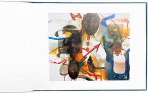 Interior of Albert Oehlen's exhibition catalog for "Painter of Light", with painting (1).