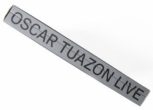 Image of the spine of Oscar Tuazon's book "Live".