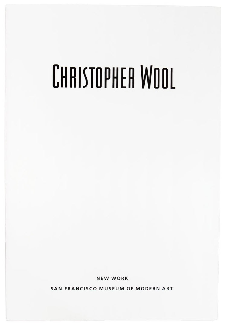Cover of brochure from Christopher Wool's 1989 exhibition at the San Francisco Museum of Modern Art