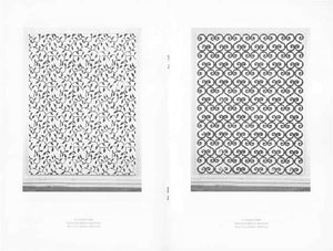 Interior of brochure from Christopher Wool's 1989 exhibition at the San Francisco Museum of Modern Art. Includes images of works by Wool on each page.