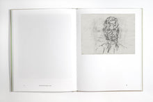 Load image into Gallery viewer, Image of the interior of the Luhring Augustine catalog &quot;Frank Auerbach: Selected Works, 1978-2016&quot;. Features an image of the work &quot;Head of David Landau&quot; (2006) on the right page. 